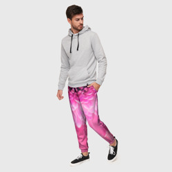 Мужские брюки 3D Розовые лепестки цветка - фото 2