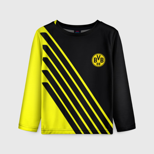 Детский лонгслив 3D с принтом Borussia sport line uniform, вид спереди #2