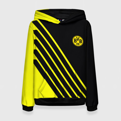 Женская толстовка 3D с принтом Borussia sport line uniform, вид спереди #2