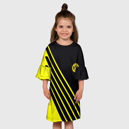 Детское платье 3D с принтом Borussia sport line uniform, вид сбоку #3