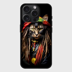 Чехол силиконовый для Apple iPhone 15 Pro матовый Кот в чалме 