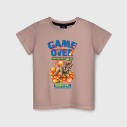 Детская футболка хлопок Тираннозавр game over - пиксельный конец света