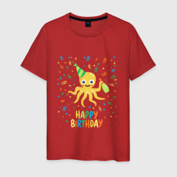 Мужская футболка хлопок Веселый осминог 