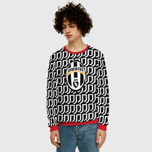 Мужской свитшот 3D Juventus pattern fc, цвет красный - фото 3