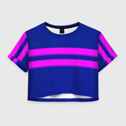 Женская футболка Crop-top 3D Фриск frisk Undertale полосы