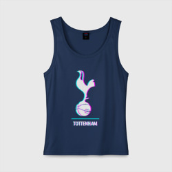 Женская майка хлопок Tottenham FC в стиле glitch