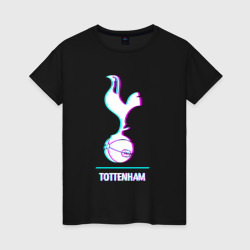 Женская футболка хлопок Tottenham FC в стиле glitch