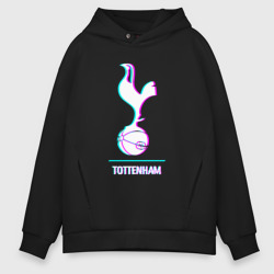 Мужское худи Oversize хлопок Tottenham FC в стиле glitch