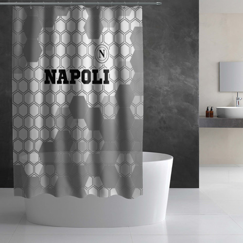 Штора 3D для ванной Napoli sport на светлом фоне посередине - фото 2