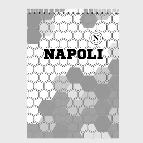 Скетчбук Napoli sport на светлом фоне посередине, цвет белый