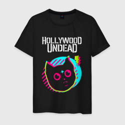 Hollywood Undead rock star cat – Мужская футболка хлопок с принтом купить со скидкой в -20%