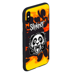 Чехол для iPhone XS Max матовый Slipknot рок панда и огонь - фото 2