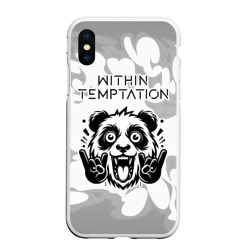 Чехол для iPhone XS Max матовый Within Temptation рок панда на светлом фоне
