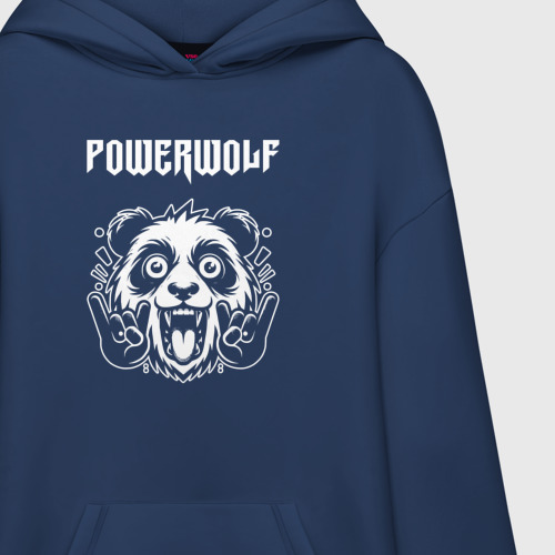 Худи SuperOversize хлопок с принтом Powerwolf rock panda, фото на моделе #1