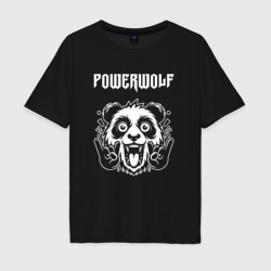 Мужская футболка хлопок Oversize Powerwolf rock panda