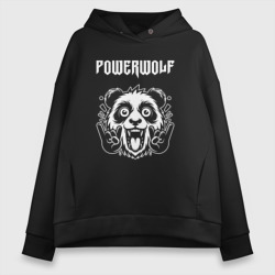 Женское худи Oversize хлопок Powerwolf rock panda