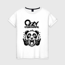 Ozzy Osbourne - rock panda – Женская футболка хлопок с принтом купить со скидкой в -20%