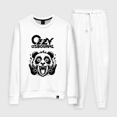 Женский костюм хлопок Ozzy Osbourne - rock panda, цвет белый