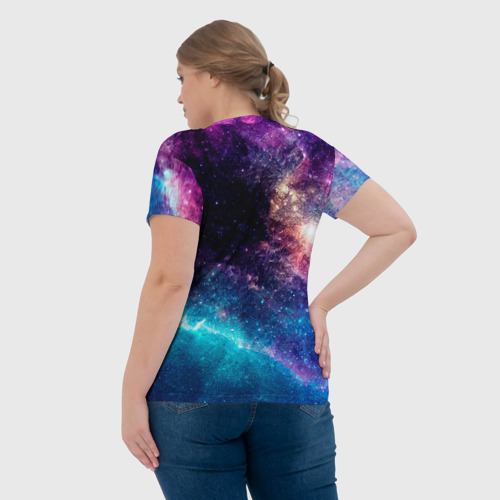 Женская футболка 3D с принтом Bon Jovi space rock, вид сзади #2