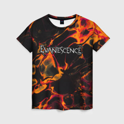 Женская футболка 3D Evanescence red lava