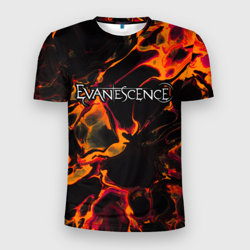 Мужская футболка 3D Slim Evanescence red lava, цвет 3D печать