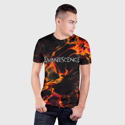 Мужская футболка 3D Slim Evanescence red lava - фото 2
