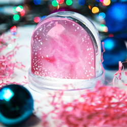 Игрушка Снежный шар Розовая сахарная вата - фото 2