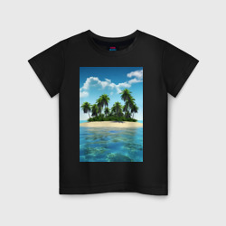 Тропический остров – Детская футболка хлопок с принтом купить со скидкой в -20%
