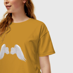 Женская футболка хлопок Oversize Крылья ангельские 3д - фото 2