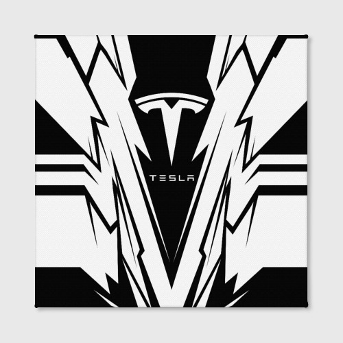 Холст квадратный Tesla - black and white, цвет 3D печать - фото 2