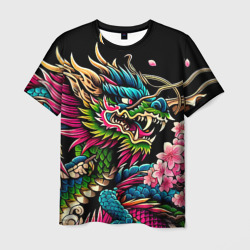 Мужская футболка 3D Irezumi - Japanese dragon ai art