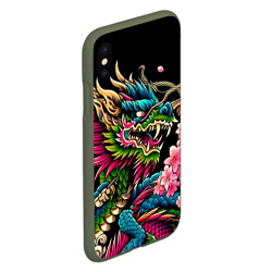 Чехол для iPhone XS Max матовый Irezumi - Japanese dragon ai art - фото 2