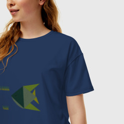 Женская футболка хлопок Oversize Папина рыбка - фото 2
