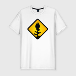 Мужская футболка хлопок Slim Знаки опасности: медведь-сова