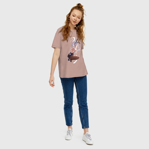 Женская футболка хлопок Oversize с принтом Фрирен: Провожающая в последний путь, вид сбоку #3