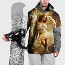 Накидка на куртку 3D Блондинка белый ангел