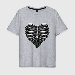 Мужская футболка хлопок Oversize Ribs heart 