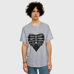 Мужская футболка хлопок Oversize Ribs heart  - фото 2