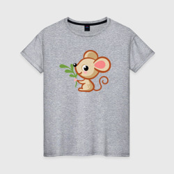 Добрый мышонок – Женская футболка хлопок с принтом купить со скидкой в -20%