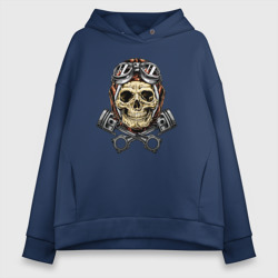 Женское худи Oversize хлопок Aviator skull