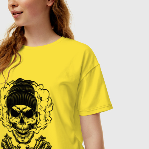 Женская футболка хлопок Oversize Tattoo master , цвет желтый - фото 3