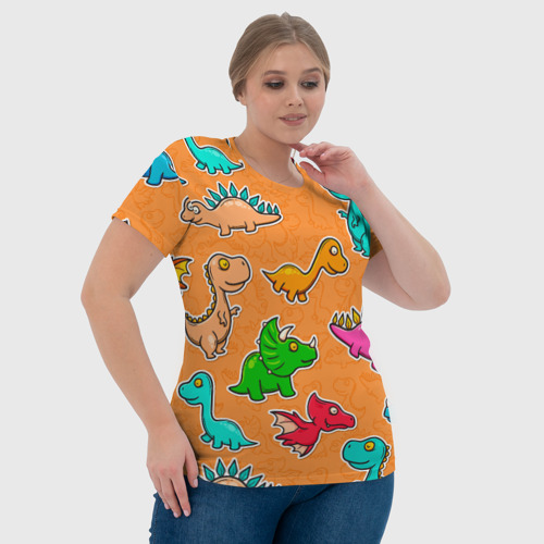 Женская футболка 3D Маленькие динозавры , цвет 3D печать - фото 6
