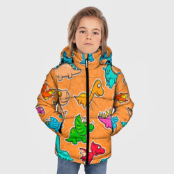 Зимняя куртка для мальчиков 3D Маленькие динозавры  - фото 2