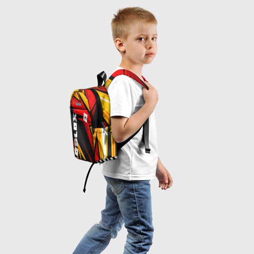 Детский рюкзак 3D с принтом Роблокс - спортивная абстрация, вид сзади #1