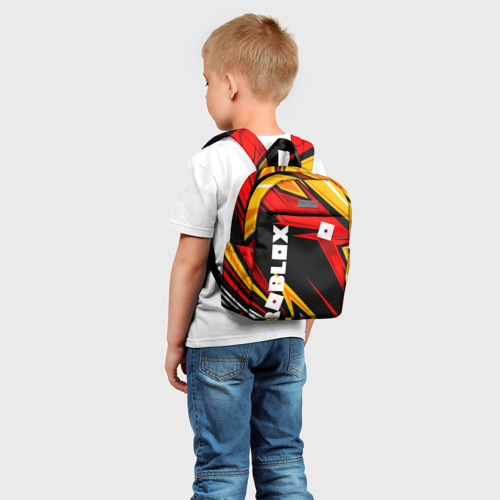 Детский рюкзак 3D с принтом Роблокс - спортивная абстрация, фото на моделе #1