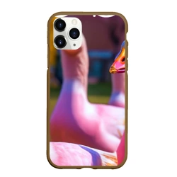Чехол для iPhone 11 Pro Max матовый Стадо розовых гусей: gussi