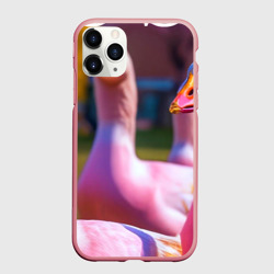Чехол для iPhone 11 Pro Max матовый Стадо розовых гусей: gussi