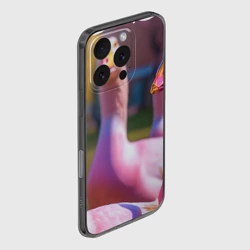 Чехол для iPhone 16 Pro силиконовый с защитой камеры Стадо розовых гусей: gussi - фото 2