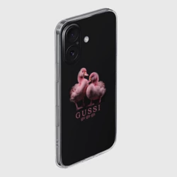 Чехол для iPhone 16 силиконовый с защитой камеры Два маленьких гуся: Gussi ga-ga-ga - фото 2