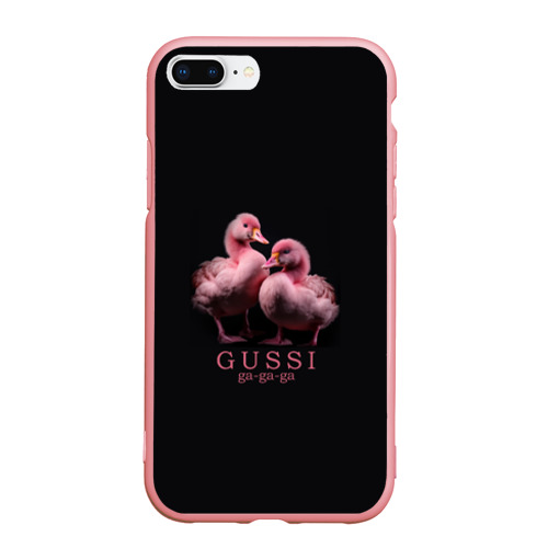 Чехол для iPhone 7Plus/8 Plus матовый Два маленьких гуся: Gussi ga-ga-ga, цвет баблгам